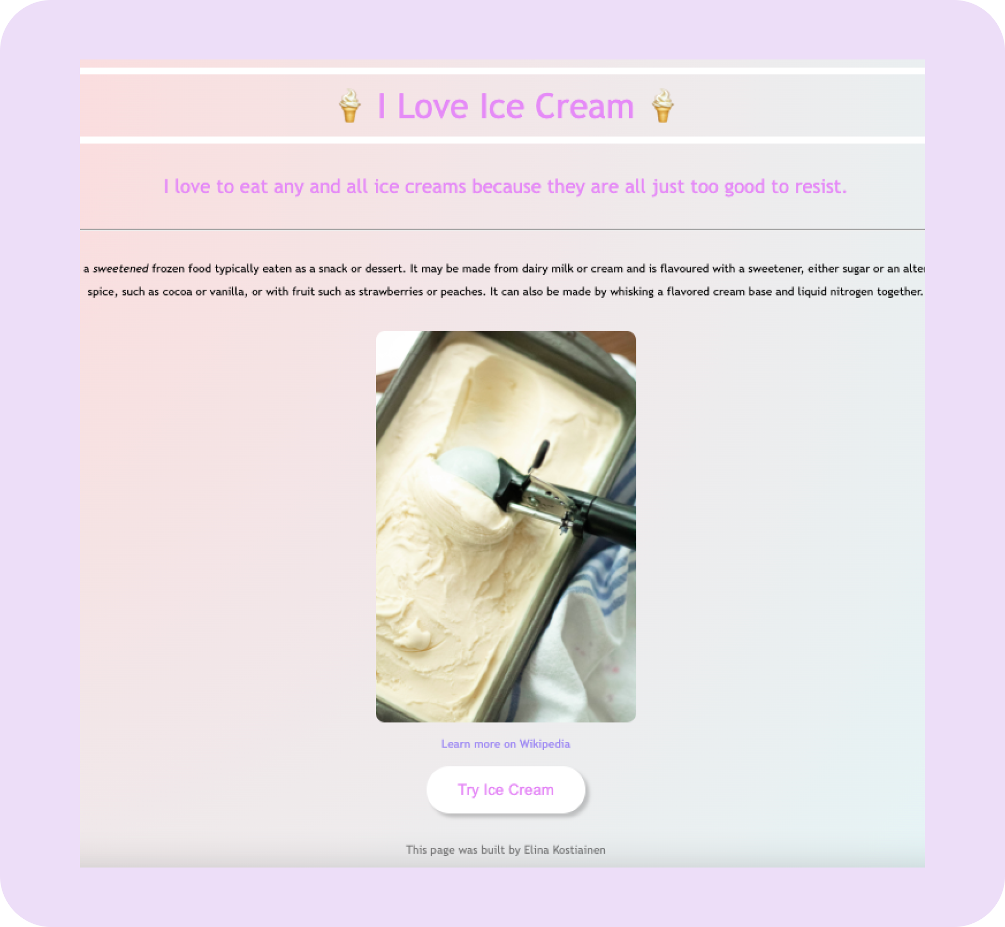 Icecream app